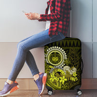Lime Green Talofa Samoa Luggage Cover Samoan Kava Bowl Siapo Pattern LT14 - Polynesian Pride