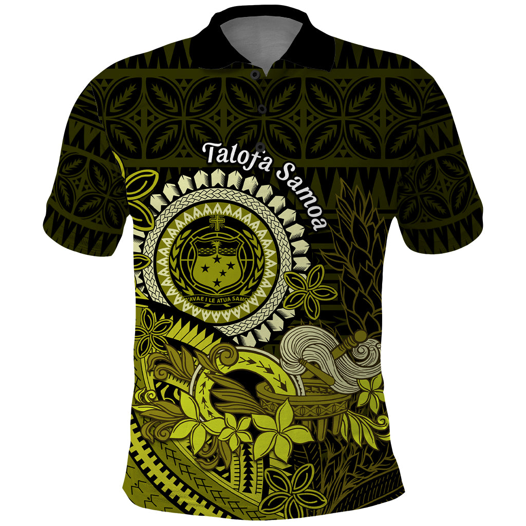 Lime Green Talofa Samoa Polo Shirt Samoan Kava Bowl Siapo Pattern LT14 Lime Green - Polynesian Pride