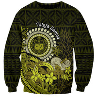 Lime Green Talofa Samoa Sweatshirt Samoan Kava Bowl Siapo Pattern LT14 Unisex Lime Green - Polynesian Pride