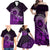 Purple Talofa Samoa Family Matching Off Shoulder Maxi Dress and Hawaiian Shirt Samoan Kava Bowl Siapo Pattern LT14 - Polynesian Pride