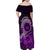 Purple Talofa Samoa Family Matching Off Shoulder Maxi Dress and Hawaiian Shirt Samoan Kava Bowl Siapo Pattern LT14 - Polynesian Pride