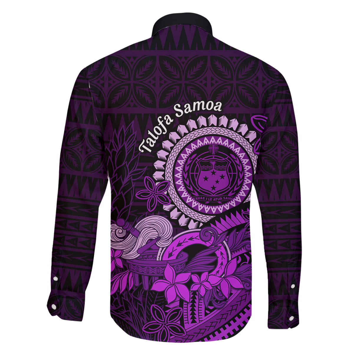 Purple Talofa Samoa Family Matching Tank Maxi Dress and Hawaiian Shirt Samoan Kava Bowl Siapo Pattern LT14 - Polynesian Pride