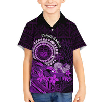 Purple Talofa Samoa Hawaiian Shirt Samoan Kava Bowl Siapo Pattern LT14 - Polynesian Pride