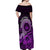 Purple Talofa Samoa Off Shoulder Maxi Dress Samoan Kava Bowl Siapo Pattern LT14 - Polynesian Pride