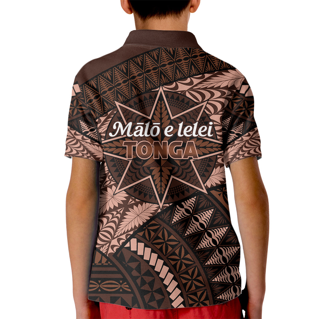 Malo e lelei Tonga Kid Polo Shirt Tongan Ngatu Pattern Vintage Vibes LT14 - Polynesian Pride