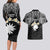 Ekamowir Omo Nauru Couples Matching Long Sleeve Bodycon Dress and Hawaiian Shirt Naoero Twelve-pointed Star Polynesian Tattoo