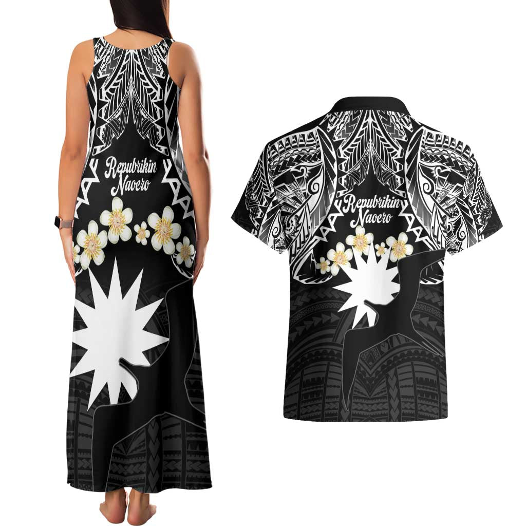 Ekamowir Omo Nauru Couples Matching Tank Maxi Dress and Hawaiian Shirt Naoero Twelve-pointed Star Polynesian Tattoo LT14 - Polynesian Pride