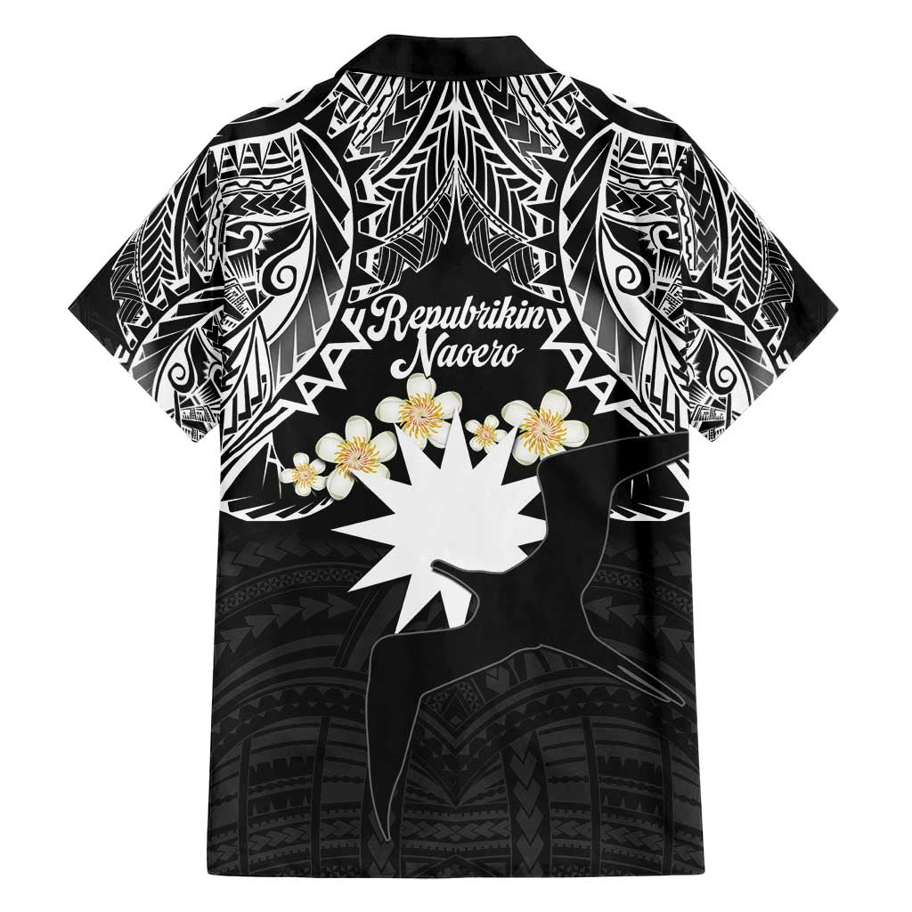 Ekamowir Omo Nauru Family Matching Long Sleeve Bodycon Dress and Hawaiian Shirt Naoero Twelve-pointed Star Polynesian Tattoo