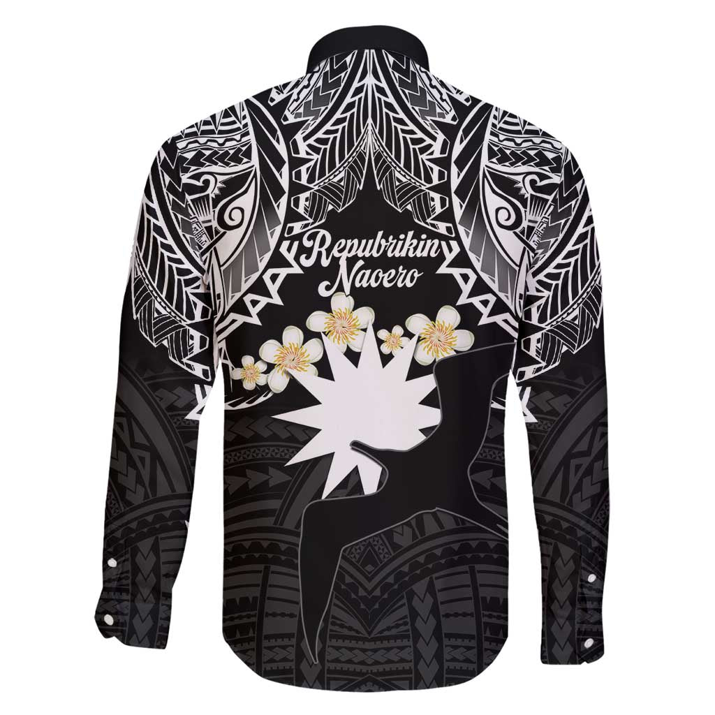 Ekamowir Omo Nauru Family Matching Off Shoulder Maxi Dress and Hawaiian Shirt Naoero Twelve-pointed Star Polynesian Tattoo