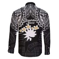 Ekamowir Omo Nauru Family Matching Short Sleeve Bodycon Dress and Hawaiian Shirt Naoero Twelve-pointed Star Polynesian Tattoo