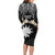 Ekamowir Omo Nauru Long Sleeve Bodycon Dress Naoero Twelve-pointed Star Polynesian Tattoo