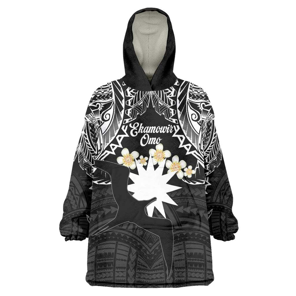 Ekamowir Omo Nauru Wearable Blanket Hoodie Naoero Twelve-pointed Star Polynesian Tattoo