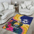 Nauru Independence Day Area Rug Coat Of Arms With Tropical Flowers