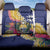 Nauru Independence Day Back Car Seat Cover Coat Of Arms With Tropical Flowers