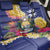 Nauru Independence Day Back Car Seat Cover Coat Of Arms With Tropical Flowers