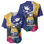 Nauru Independence Day Baseball Jersey Coat Of Arms With Tropical Flowers