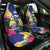 Nauru Independence Day Car Seat Cover Coat Of Arms With Tropical Flowers