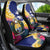 Nauru Independence Day Car Seat Cover Coat Of Arms With Tropical Flowers