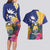 Nauru Independence Day Couples Matching Long Sleeve Bodycon Dress and Hawaiian Shirt Coat Of Arms With Tropical Flowers