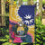 Nauru Independence Day Garden Flag Coat Of Arms With Tropical Flowers