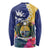 Nauru Independence Day Long Sleeve Shirt Coat Of Arms With Tropical Flowers