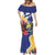 Nauru Independence Day Mermaid Dress Coat Of Arms With Tropical Flowers