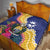 Nauru Independence Day Quilt Coat Of Arms With Tropical Flowers