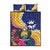 Nauru Independence Day Quilt Bed Set Coat Of Arms With Tropical Flowers