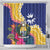 Nauru Independence Day Shower Curtain Coat Of Arms With Tropical Flowers