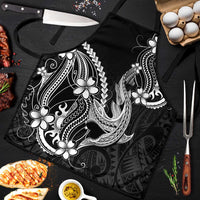 Black Aloha Hawaii Apron Polynesian Shark Tattoo With Plumeria - Polynesian Pride
