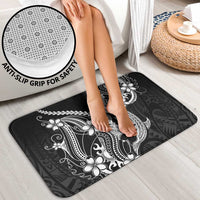 Black Aloha Hawaii Bathroom Set Polynesian Shark Tattoo With Plumeria - Polynesian Pride