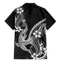 Black Aloha Hawaii Family Matching Mermaid Dress and Hawaiian Shirt Polynesian Shark Tattoo With Plumeria - Polynesian Pride