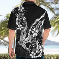 Black Aloha Hawaii Hawaiian Shirt Polynesian Shark Tattoo With Plumeria - Polynesian Pride