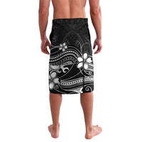 Black Aloha Hawaii Lavalava Polynesian Shark Tattoo With Plumeria - Polynesian Pride