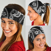 Black Aloha Hawaii Neck Gaiter Polynesian Shark Tattoo With Plumeria - Polynesian Pride
