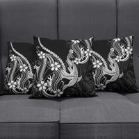 Black Aloha Hawaii Pillow Cover Polynesian Shark Tattoo With Plumeria - Polynesian Pride