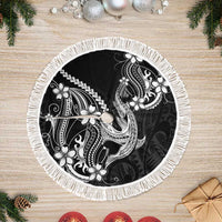 Black Aloha Hawaii Tree Skirt Polynesian Shark Tattoo With Plumeria - Polynesian Pride