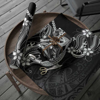 Black Aloha Hawaii Wrapping Paper Polynesian Shark Tattoo With Plumeria - Polynesian Pride