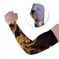 Gold Black Aloha Hawaii Arm Sleeves Polynesian Shark Tattoo With Plumeria - Polynesian Pride