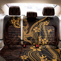 Gold Black Aloha Hawaii Back Car Seat Cover Polynesian Shark Tattoo With Plumeria - Polynesian Pride