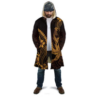 Gold Black Aloha Hawaii Cloak Polynesian Shark Tattoo With Plumeria - Polynesian Pride