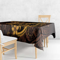 Gold Black Aloha Hawaii Tablecloth Polynesian Shark Tattoo With Plumeria - Polynesian Pride