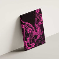 Pink Black Aloha Hawaii Canvas Wall Art Polynesian Shark Tattoo With Plumeria - Polynesian Pride