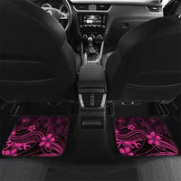 Pink Black Aloha Hawaii Car Mats Polynesian Shark Tattoo With Plumeria - Polynesian Pride