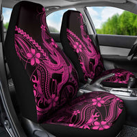 Pink Black Aloha Hawaii Car Seat Cover Polynesian Shark Tattoo With Plumeria - Polynesian Pride