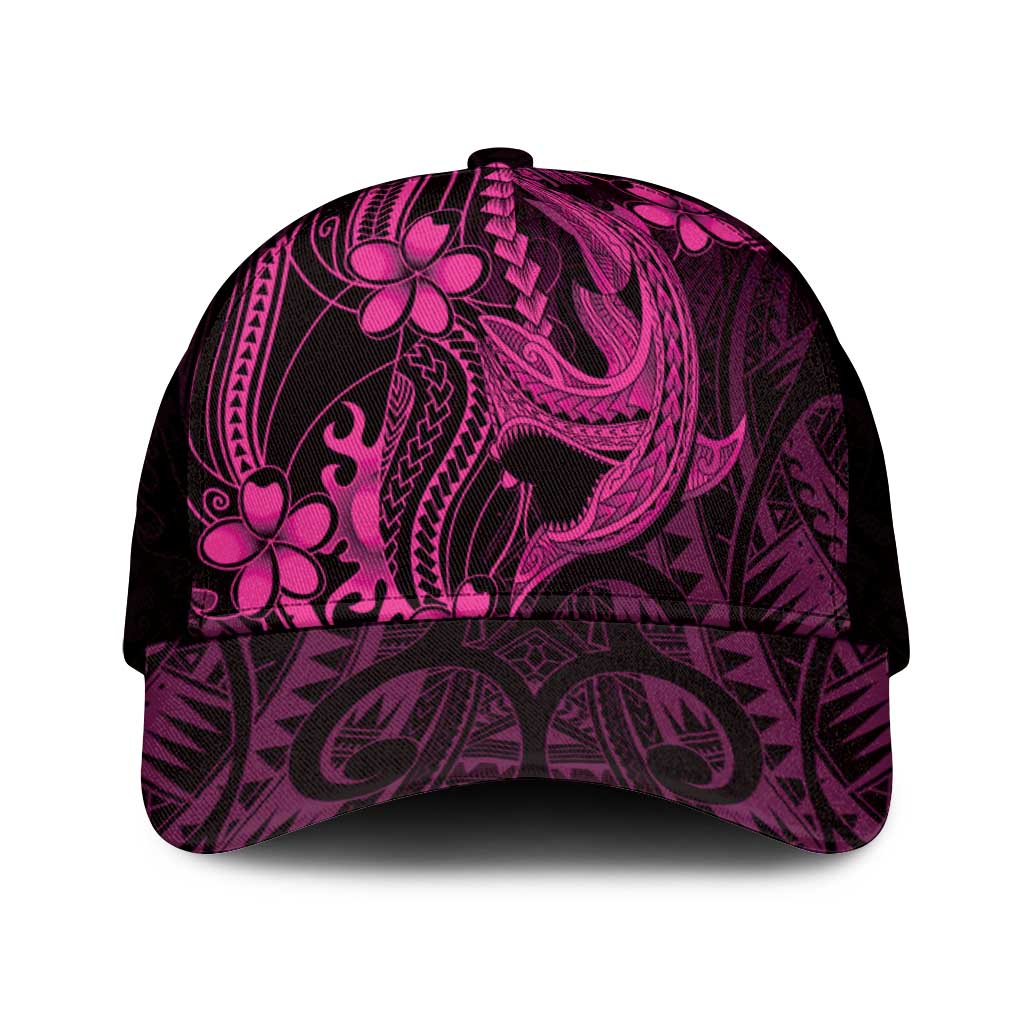 Pink Black Aloha Hawaii Mesh Trucker Cap Polynesian Shark Tattoo With Plumeria - Polynesian Pride