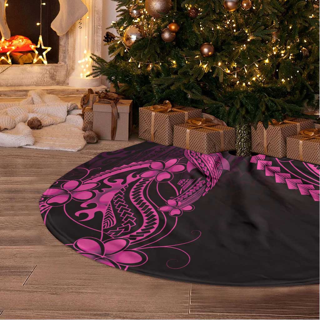 Pink Black Aloha Hawaii Tree Skirt Polynesian Shark Tattoo With Plumeria - Polynesian Pride