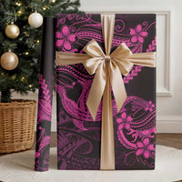 Pink Black Aloha Hawaii Wrapping Paper Polynesian Shark Tattoo With Plumeria - Polynesian Pride