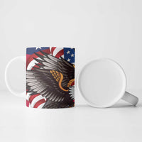 United States and American Samoa Ceramic Mug USA Flag Eagle With Seal Tropical Flowers