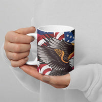 United States and American Samoa Ceramic Mug USA Flag Eagle With Seal Tropical Flowers